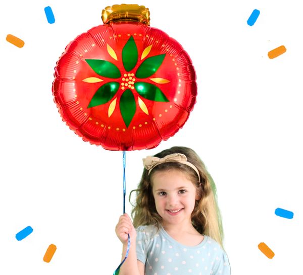 Kerstbal Helium Ballon - Gevuld Met Helium - 45 cm - Ballonnenshop.nl