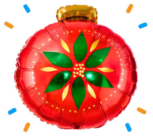 Kerstbal Helium Ballon - Gevuld Met Helium - 45 cm - Ballonnenshop.nl