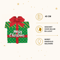 Kerstcadeau Folie Ballon - 45 cm - Ballonnenshop.nl