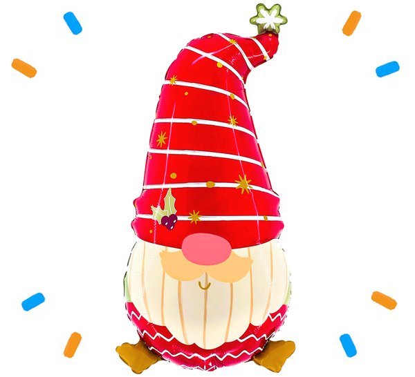 Kerstkabouter Helium Ballon - Gevuld Met Helium - 65 cm - Ballonnenshop.nl