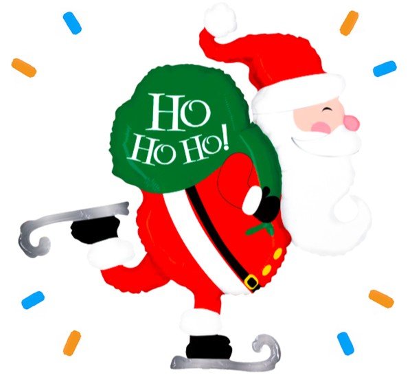 Kerstman Ho Ho Ho! Helium Ballon - Gevuld Met Helium - 80 cm - Ballonnenshop.nl