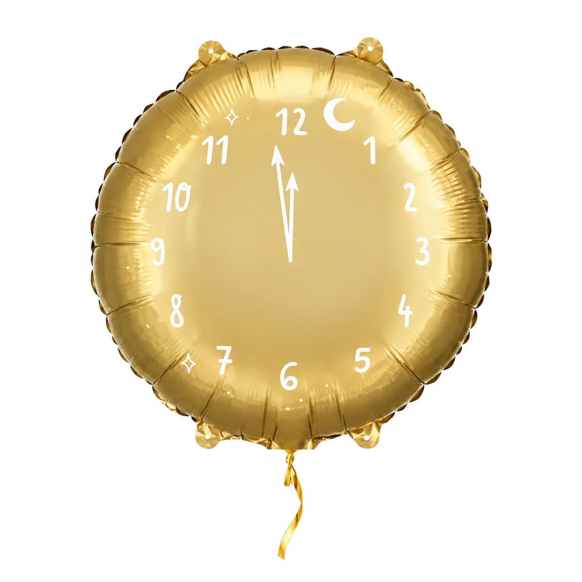 Klok Helium Ballon – met helium gevuld, met gouden lint