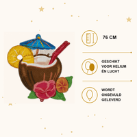 Kokosnoot Cocktail - Pina Colada - Folie Ballon - 76 cm - Ballonnenshop.nl