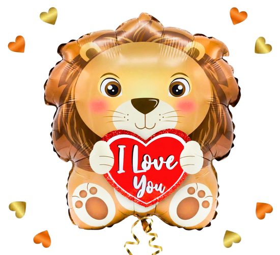 Leeuw I Love You Ballon - Gevuld Met Helium - 45 cm - Ballonnenshop.nl
