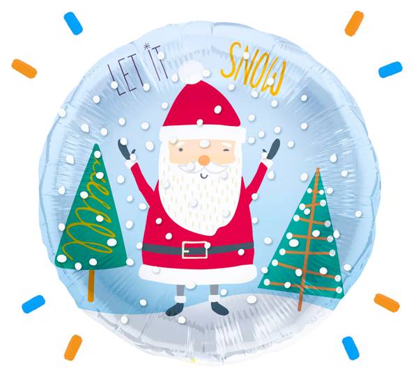 Let It Snow Kerstman Helium Ballon - Gevuld Met Helium - 46 cm - Ballonnenshop.nl