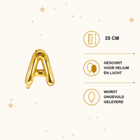 Letter Ballon A Goud - 35 cm - Ballonnenshop.nl