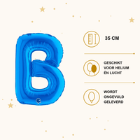 Letter Ballon B Blauw - 35 cm - Ballonnenshop.nl