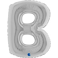 Letter Ballon B Zilver 102 cm - Ballonnenshop.nl