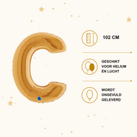 Letter Ballon C Goud 102 cm - Ballonnenshop.nl