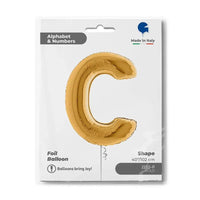 Letter Ballon C Goud 102 cm - Ballonnenshop.nl