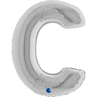 Letter Ballon C Zilver 102 cm - Ballonnenshop.nl