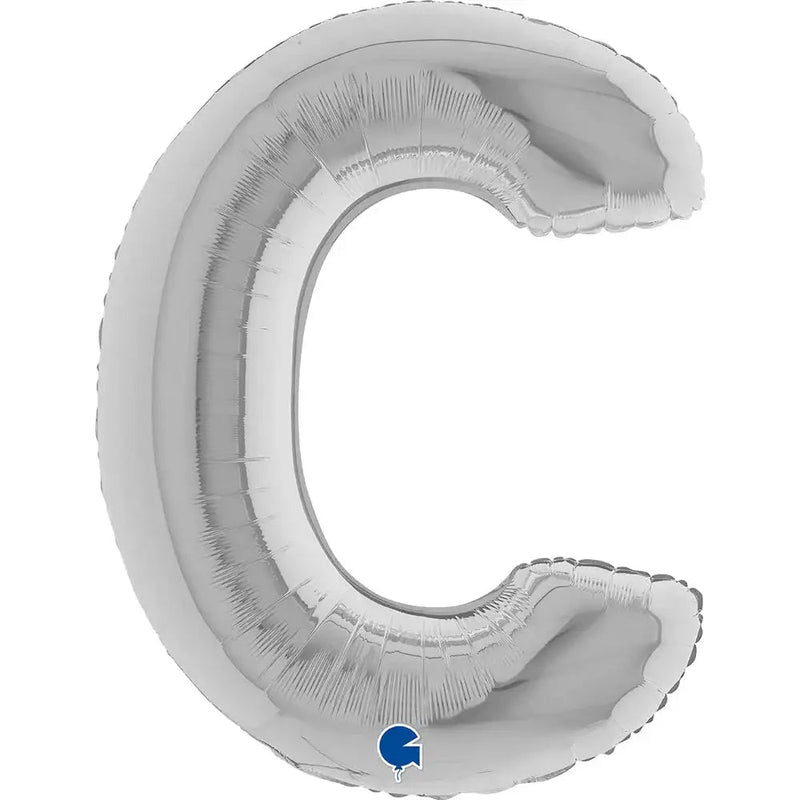 Letter Ballon C Zilver 102 cm - Ballonnenshop.nl