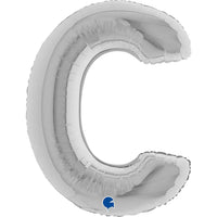 Letter Ballon C Zilver 102 cm - Ballonnenshop.nl