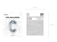 Letter Ballon C Zilver - 35 cm - Ballonnenshop.nl