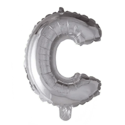 Letter Ballon C Zilver - 41 cm - Ballonnenshop.nl
