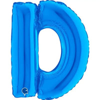 Letter Ballon D Blauw - 35 cm - Ballonnenshop.nl