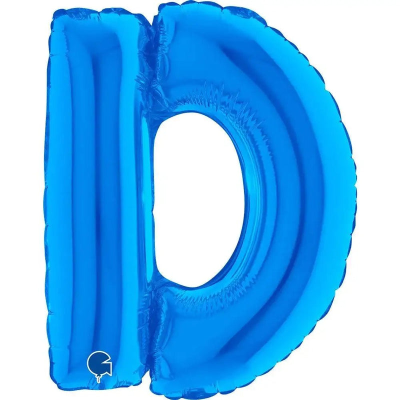 Letter Ballon D Blauw - 35 cm - Ballonnenshop.nl