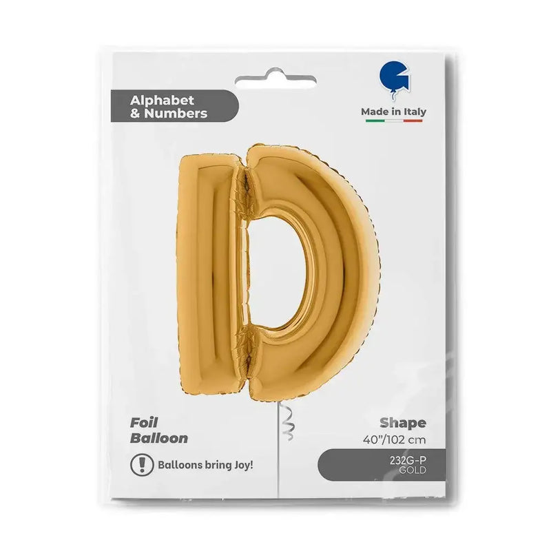 Letter Ballon D Goud 102 cm - Ballonnenshop.nl