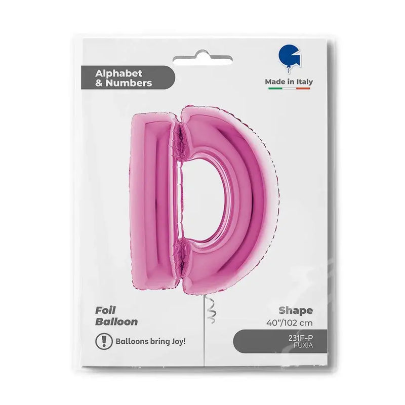 Letter Ballon D Roze - 102 cm - Ballonnenshop.nl