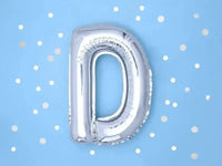 Letter Ballon D Zilver - 35 cm - Ballonnenshop.nl