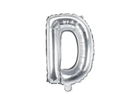 Letter Ballon D Zilver - 35 cm - Ballonnenshop.nl