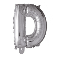 Letter Ballon D Zilver - 41 cm - Ballonnenshop.nl