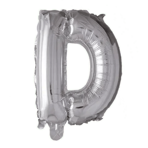 Letter Ballon D Zilver - 41 cm - Ballonnenshop.nl