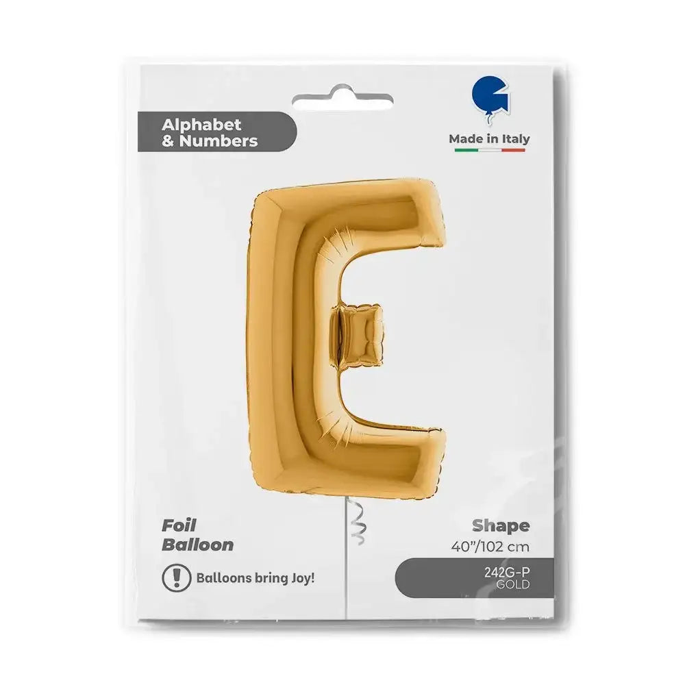 Letter Ballon E Goud 102 cm - Ballonnenshop.nl