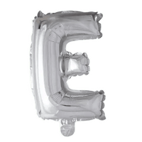 Letter Ballon E Zilver - 41 cm - Ballonnenshop.nl
