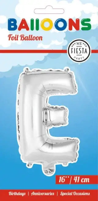 Letter Ballon E - Zilver - 41 cm - Ballonnenshop.nl