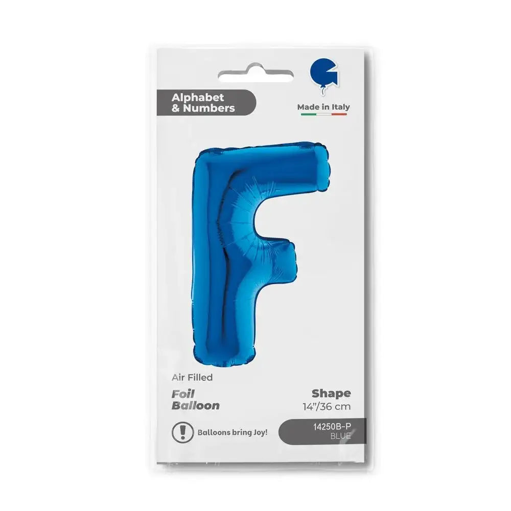 Letter Ballon F Blauw - 35 cm - Ballonnenshop.nl