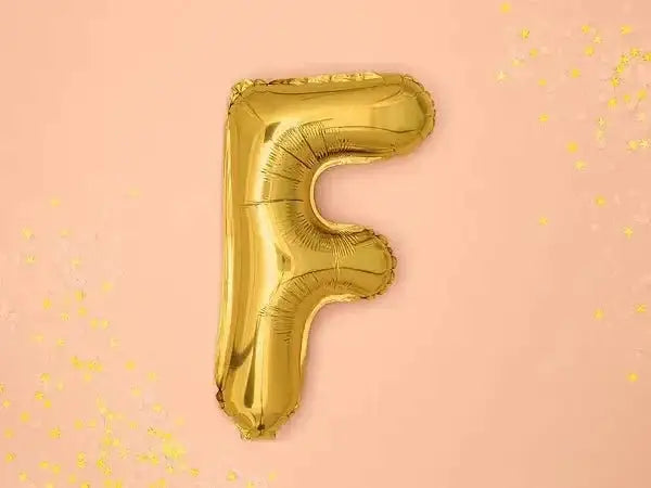 Letter Ballon F Goud - 35 cm - Ballonnenshop.nl