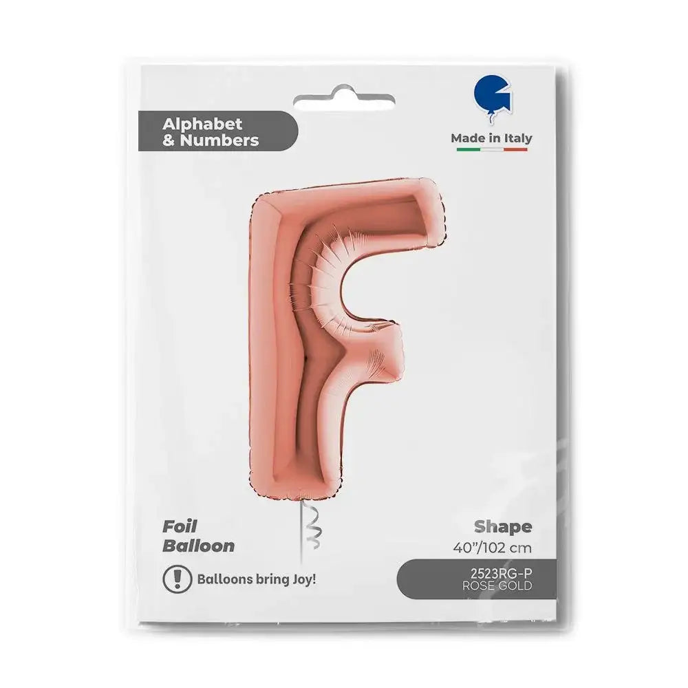 Letter Ballon F Rose Goud - 102 cm - Ballonnenshop.nl