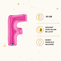 Letter Ballon F Roze - 35 cm - Ballonnenshop.nl