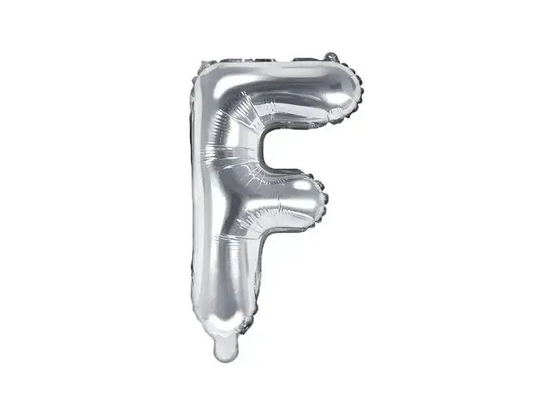Letter Ballon F Zilver - 35 cm - Ballonnenshop.nl
