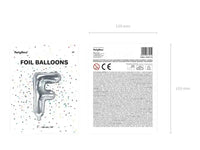 Letter Ballon F Zilver - 35 cm - Ballonnenshop.nl