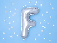 Letter Ballon F Zilver - 35 cm - Ballonnenshop.nl
