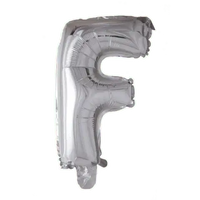 Letter Ballon F - Zilver - 41 cm - Ballonnenshop.nl
