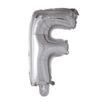 Letter Ballon F Zilver - 41 cm - Ballonnenshop.nl