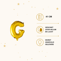 Letter Ballon G Goud - 41 cm - Ballonnenshop.nl
