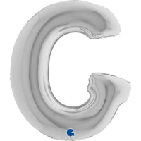Letter Ballon G Zilver 102 cm - Ballonnenshop.nl