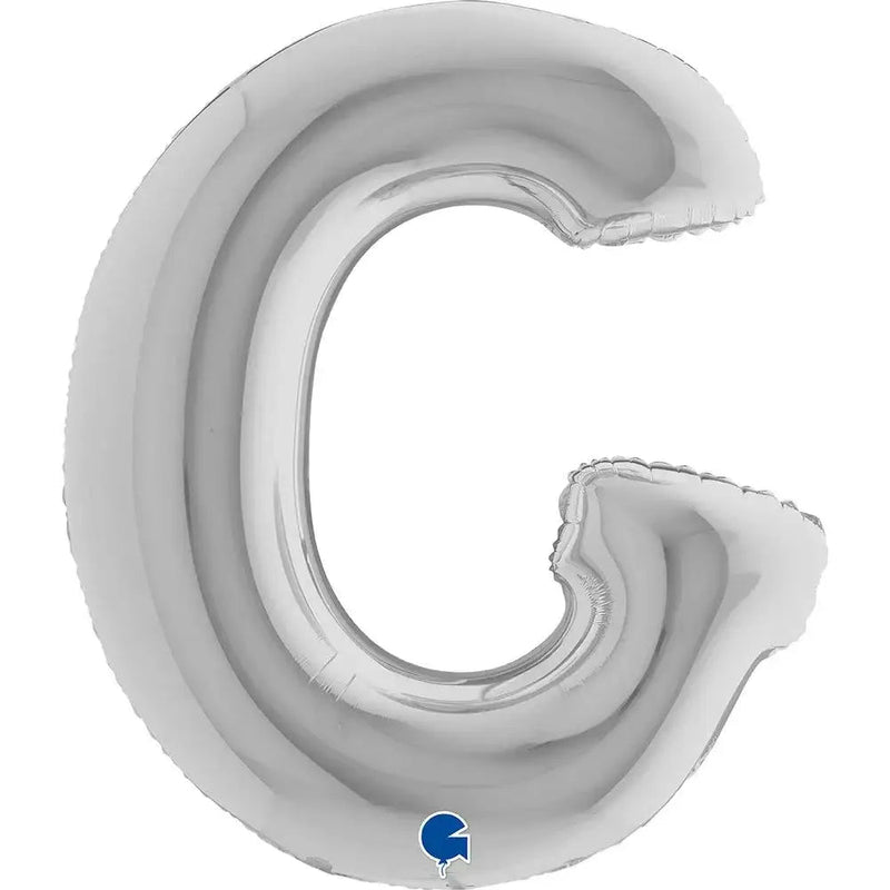 Letter Ballon G Zilver 102 cm - Ballonnenshop.nl