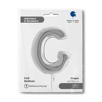 Letter Ballon G Zilver 102 cm - Ballonnenshop.nl