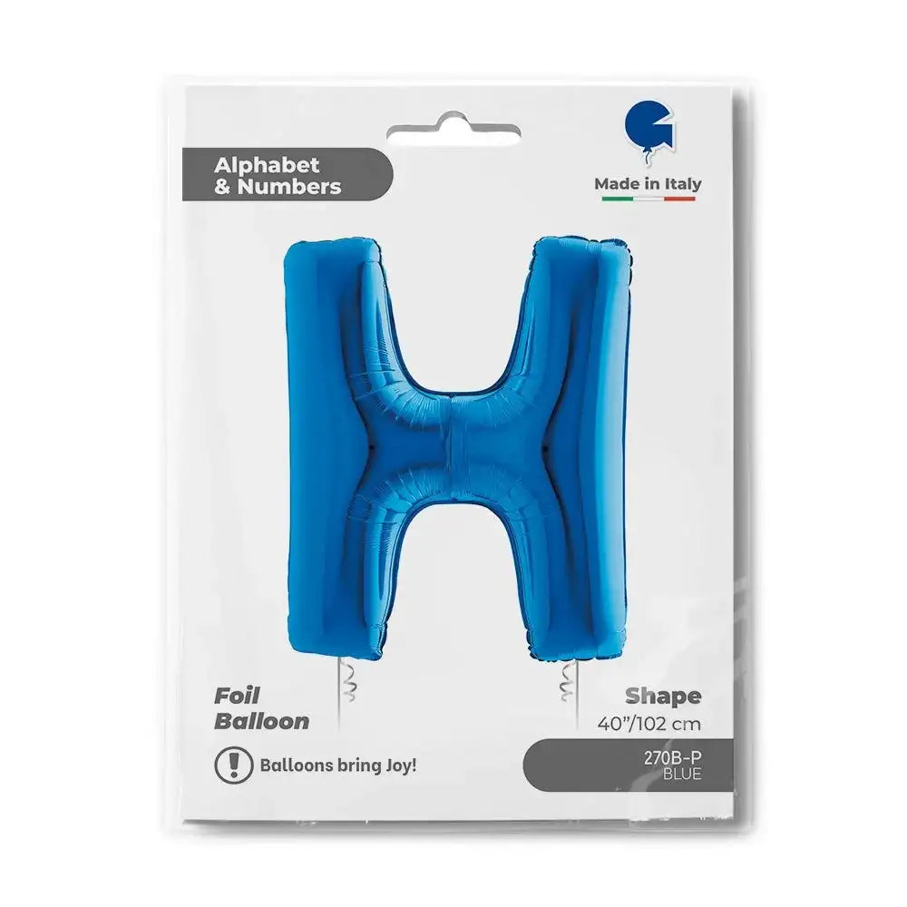 Letter Ballon H Blauw - 102 cm - Ballonnenshop.nl