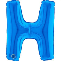 Letter Ballon H Blauw - 35 cm - Ballonnenshop.nl