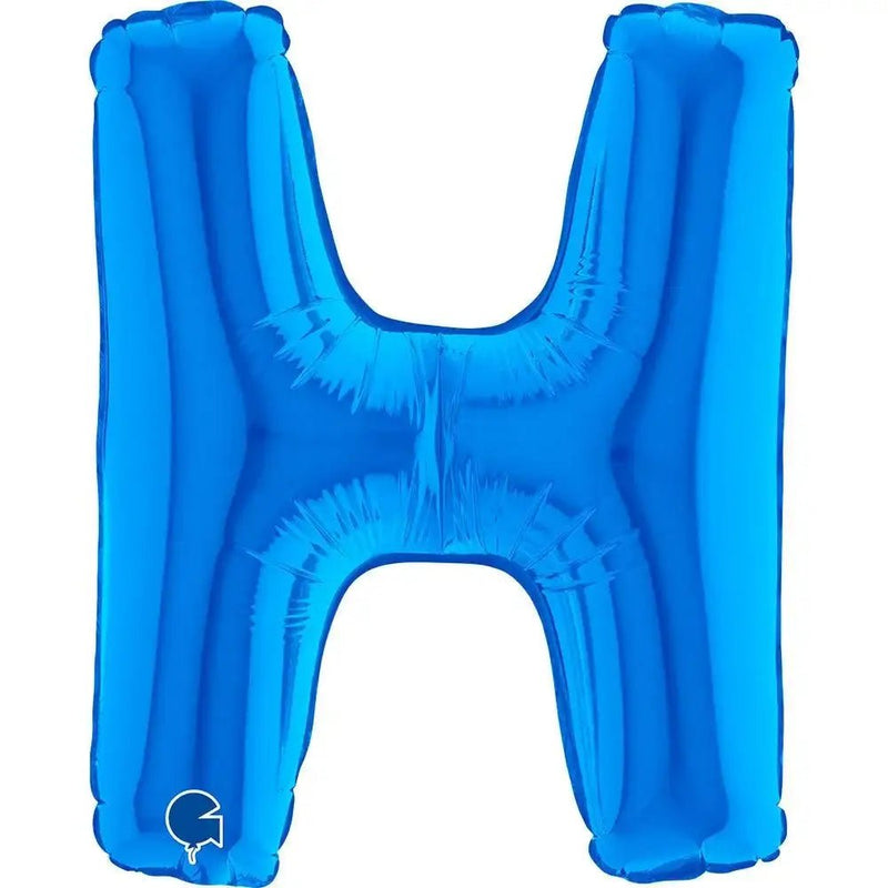 Letter Ballon H Blauw - 35 cm - Ballonnenshop.nl