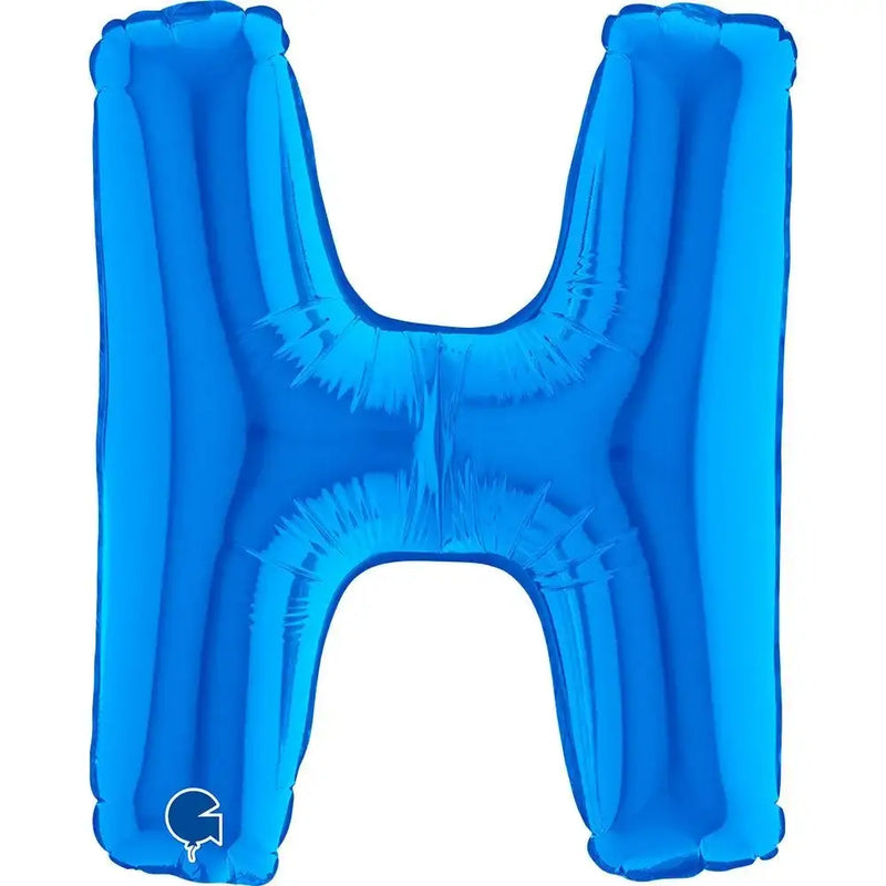 Letter Ballon H Blauw - 35 cm - Ballonnenshop.nl