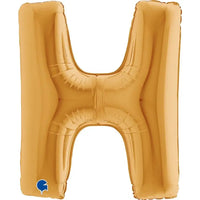 Letter Ballon H Goud 102 cm - Ballonnenshop.nl