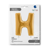 Letter Ballon H Goud 102 cm - Ballonnenshop.nl