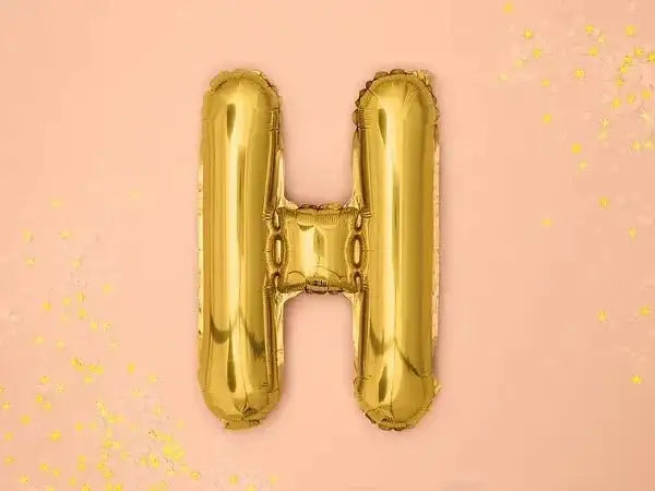 Letter Ballon H Goud - 35 cm - Ballonnenshop.nl
